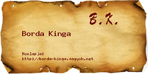 Borda Kinga névjegykártya