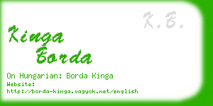 kinga borda business card